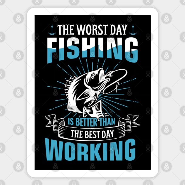 Fishing day Magnet by Crostreet